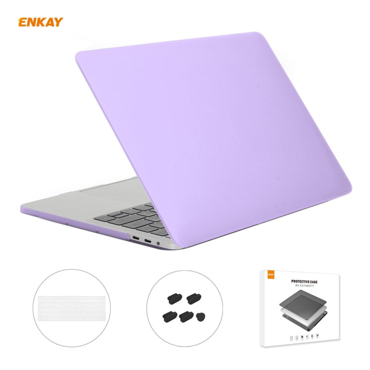 ENKAY 3 in 1 Matte Laptop Protective Case + US Version TPU Keyboard Film + Anti-dust Plugs Set for MacBook Pro 13.3 inch A1706 / A1989 / A2159 (with Touch Bar), For MacBook Pro 13.3 inch A1706 (with Touch Bar)