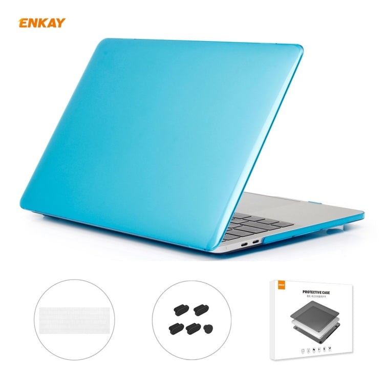 ENKAY 3 in 1  Crystal Laptop Protective Case + EU Version TPU Keyboard Film + Anti-dust Plugs Set for MacBook Pro 15.4 inch A1707 & A1990 (with Touch Bar), For MacBook Pro 15.4 inch A1707 (with Touch Bar)