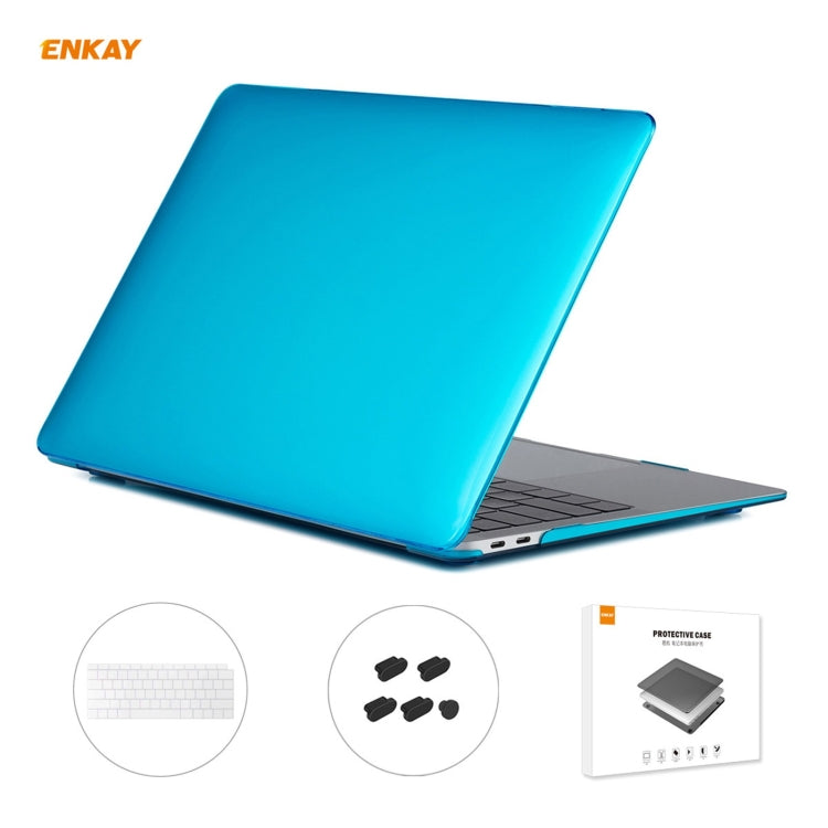 ENKAY 3 in 1 Crystal Laptop Protective Case + US Version TPU Keyboard Film + Anti-dust Plugs Set for MacBook Air 13.3 inch A1932 (2018), For MacBook Air 13.3 inch A1932 (2018)