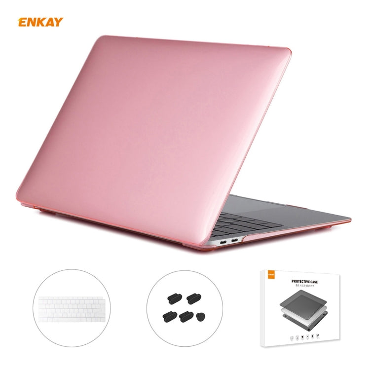 ENKAY 3 in 1 Crystal Laptop Protective Case + EU Version TPU Keyboard Film + Anti-dust Plugs Set for MacBook Air 13.3 inch A1932 (2018), For MacBook Air 13.3 inch A1932 (2018)