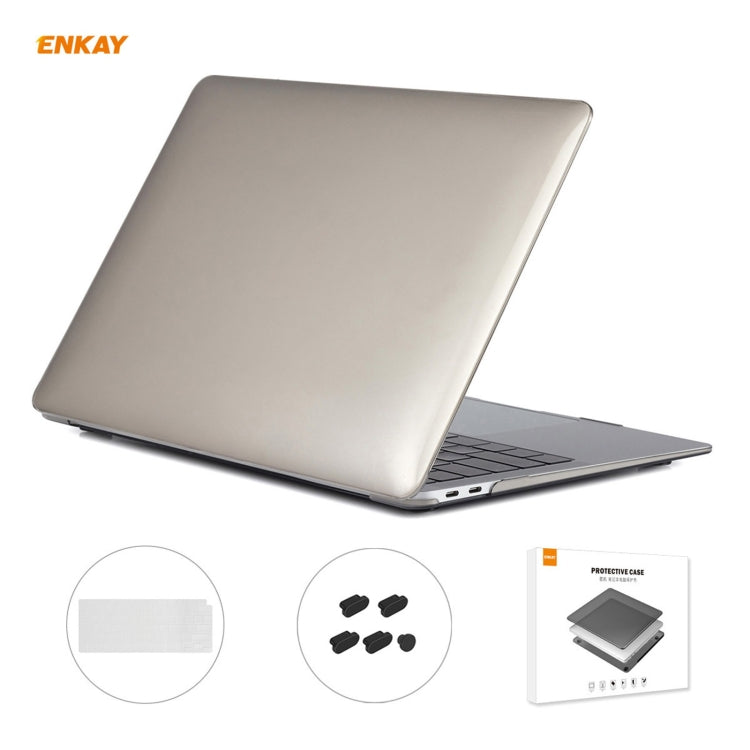 ENKAY 3 in 1 Crystal Laptop Protective Case + EU Version TPU Keyboard Film + Anti-dust Plugs Set for MacBook Air 13.3 inch A2179 & A2337 (2020), For MacBook Air 13.3 inch A2179 (2020)