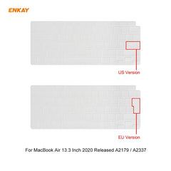 ENKAY 3 in 1 Crystal Laptop Protective Case + EU Version TPU Keyboard Film + Anti-dust Plugs Set for MacBook Air 13.3 inch A2179 & A2337 (2020), For MacBook Air 13.3 inch A2179 (2020)