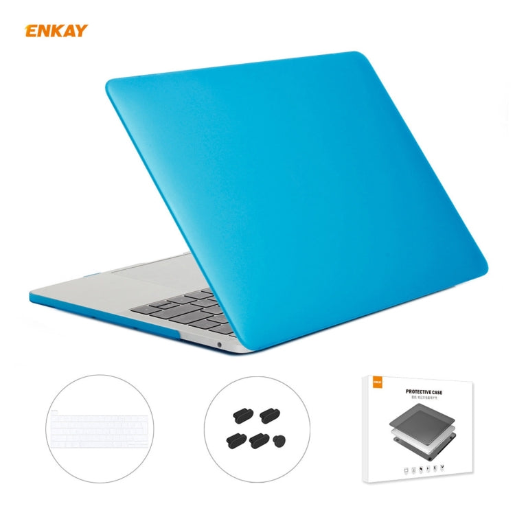 ENKAY 3 in 1 Matte Laptop Protective Case + EU Version TPU Keyboard Film + Anti-dust Plugs Set for MacBook Pro 13.3 inch A2251 & A2289 & A2338 (with Touch Bar), For MacBook Pro 13.3 inch A2251 (with Touch Bar)