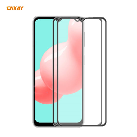 2 PCS ENKAY Hat-Prince Anti-drop Full Glue Tempered Glass Full Screen Film Anti-fall Protector, For Samsung Galaxy A32 5G / M12 / A12, For Samsung Galaxy A52 4G / 5G, For Samsung Galaxy A72 4G / 5G
