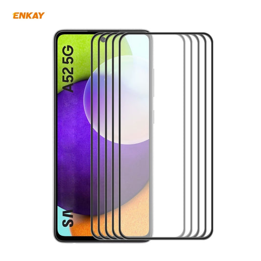 5 PCS ENKAY Hat-Prince Anti-drop Full Glue Tempered Glass Full Screen Film Anti-fall Protector, For Samsung Galaxy A52 4G / 5G, For Samsung Galaxy A72 4G / 5G, For Samsung Galaxy A32 5G / M12 / A12