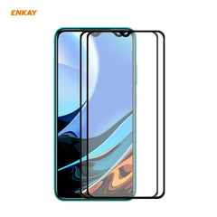 2 PCS ENKAY Hat-Prince Full Glue 0.26mm 9H 2.5D Tempered Glass Full Coverage Film, For Xiaomi Redmi K40 / K40 Pro(+), For Xiaomi Redmi Note 9T, For Xiaomi Redmi 9T, For Samsung Galaxy F62