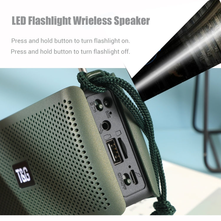 T&G TG282 Portable Bluetooth Speakers with Flashlight, Support TF Card / FM / 3.5mm AUX / U Disk / Hands-free Call