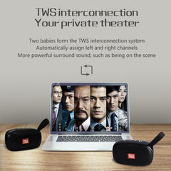 T&G TG173 TWS Subwoofer Bluetooth Speaker With Braided Cord, Support USB / AUX / TF Card / FM