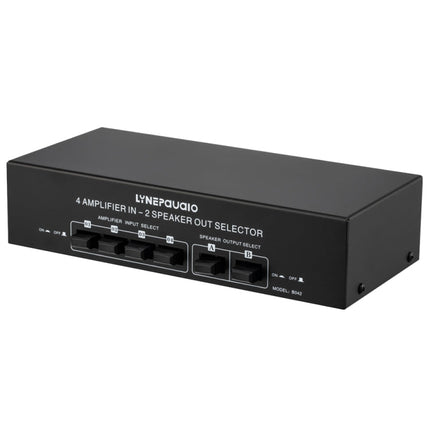B042 4-in 2-out Power Amplifier Sound Switcher Loudspeaker Switch Distributor, 300W Per Channel Lossless Sound Quality, B042