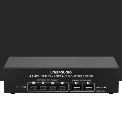 B042 4-in 2-out Power Amplifier Sound Switcher Loudspeaker Switch Distributor, 300W Per Channel Lossless Sound Quality, B042