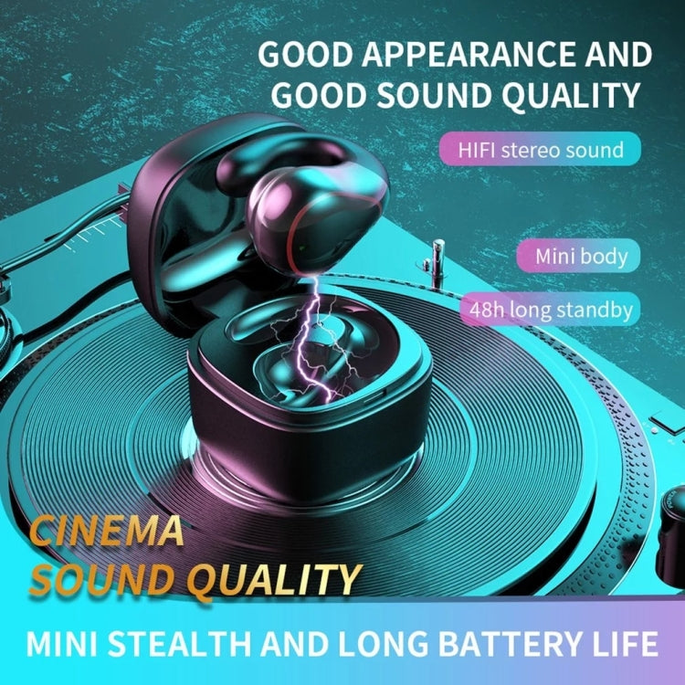 T25 Over-ear Bluetooth 5.0 Single-ear Invisible Wireless Earphone High Definition Call Super Long Standby Bone Conduction Earphone