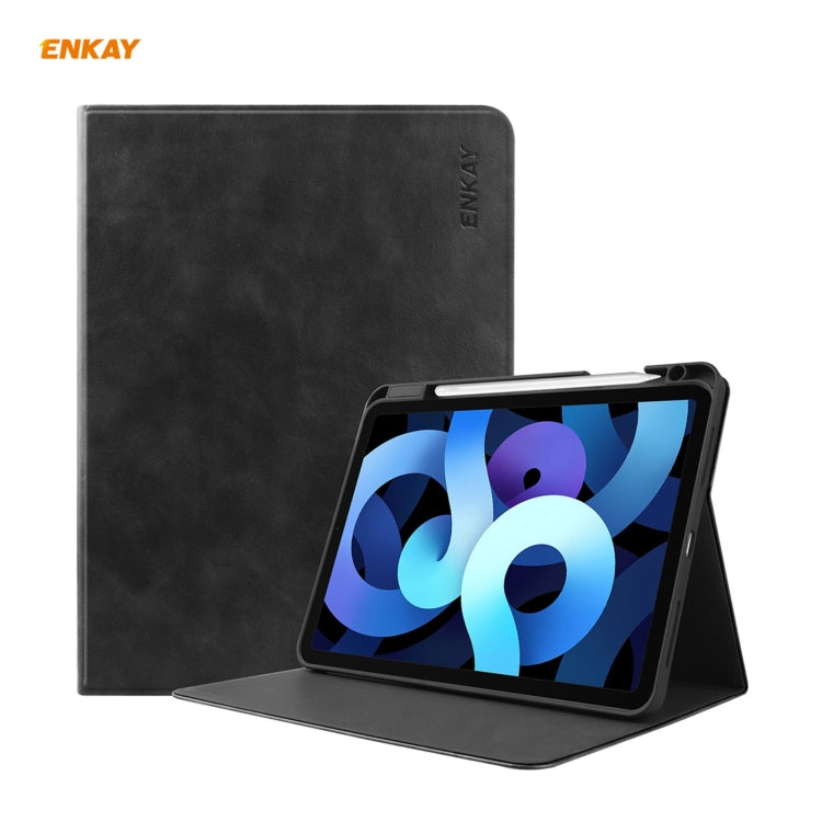 ENKAY ENK-8024 Cow Texture PU Leather + TPU Smart Case with Pen Slot for iPad Air 10.9 (2020) / iPad Pro 11 (2018), ForiPad Air 2022 / 2020 10.9