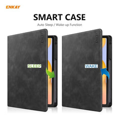 ENKAY ENK-8025 Cow Texture PU Leather + TPU Smart Case with Pen Slot for Samsung Galaxy Tab S6 Lite P610 / P615, For Samsung Galaxy Tab S6 Lite P610, For Samsung Galaxy Tab S6 Lite