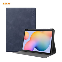 ENKAY ENK-8025 Cow Texture PU Leather + TPU Smart Case with Pen Slot for Samsung Galaxy Tab S6 Lite P610 / P615, For Samsung Galaxy Tab S6 Lite P610, For Samsung Galaxy Tab S6 Lite