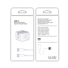 A2344 20W PD 3.0 Type-C / USB-C Folding Travel Charger + USB-C / Type-C to Type-C Fast Charging Data Cable Set, UK Plug, Length: 2m, 20W Type-C Length: 2m