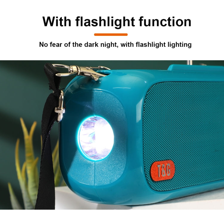 T&G TG613 TWS Solar Portable Bluetooth Speakers with LED Flashlight, Support TF Card / FM / AUX / U Disk