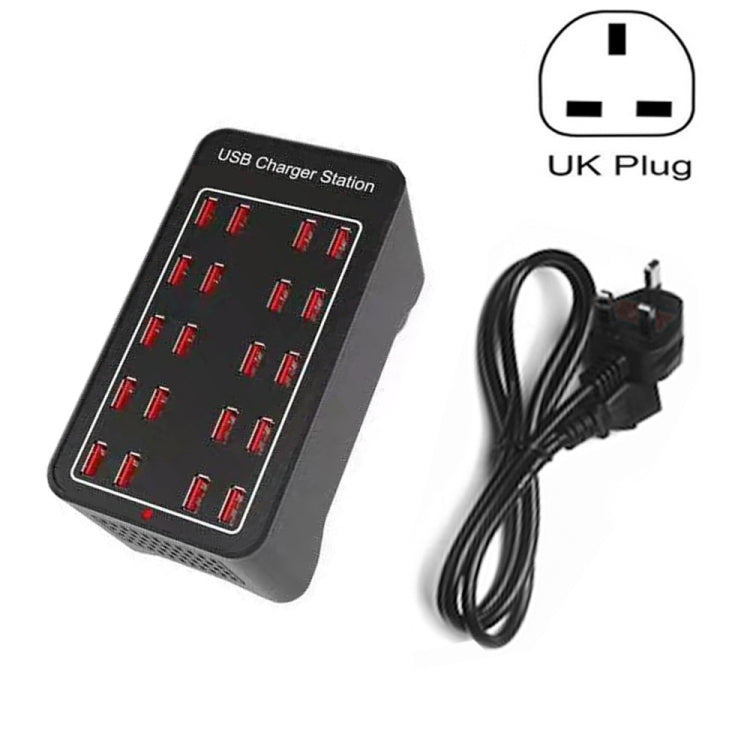 100W 20 USB Ports Fast Charger Station Smart Charger, AC 100-240V