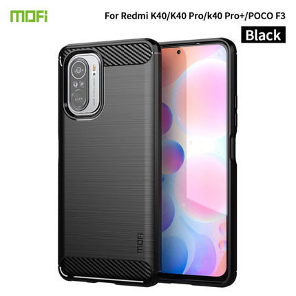 MOFI Gentleness Series Brushed Texture Carbon Fiber Soft TPU Case, For Redmi K40 /K40 Pro /K40 Pro+/Poco F3, For Redmi Note 9s /Note 9 Pro /Note 9 Pro Max, For Xiaomi Redmi Note 10 / Note 10S, For Redmi Note 10 Pro / Note 10 Pro Max��������������������...
