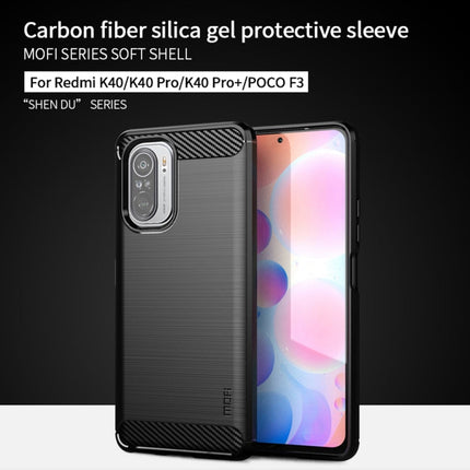 MOFI Gentleness Series Brushed Texture Carbon Fiber Soft TPU Case, For Redmi K40 /K40 Pro /K40 Pro+/Poco F3, For Redmi Note 9s /Note 9 Pro /Note 9 Pro Max, For Xiaomi Redmi Note 10 / Note 10S, For Redmi Note 10 Pro / Note 10 Pro Max��������������������...
