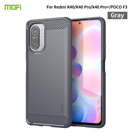 MOFI Gentleness Series Brushed Texture Carbon Fiber Soft TPU Case, For Redmi K40 /K40 Pro /K40 Pro+/Poco F3, For Redmi Note 9s /Note 9 Pro /Note 9 Pro Max, For Xiaomi Redmi Note 10 / Note 10S, For Redmi Note 10 Pro / Note 10 Pro Max��������������������...