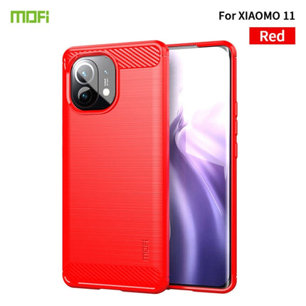 MOFI Gentleness Series Brushed Texture Carbon Fiber Soft TPU Case, For Xiaomi Mi 10S, For?Xiaomi Mi 11, For Xiaomi Mi 11