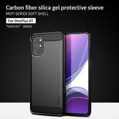 For OnePlus 8T MOFI Gentleness Series Brushed Texture Carbon Fiber Soft TPU Case, For OnePlus 8T