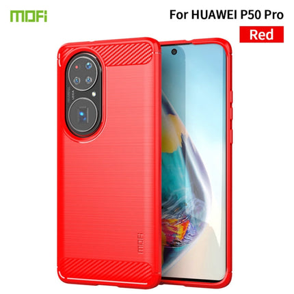 MOFI Gentleness Series Brushed Texture Carbon Fiber Soft TPU Case, For Huawei P50 Pro, For Xiaomi Mi 11 Ultra, For OnePlus 8