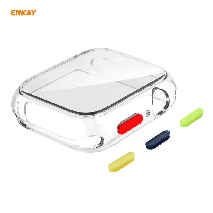 ENKAY Hat-prince Full Coverage TPU Case + Tempered Glass Protector for Apple Watch Series 6 / 5 / 4 / SE 44mm, For Apple Watch Series 6 / 5 / 4 / SE 44mm