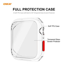 ENKAY Hat-prince Full Coverage TPU Case + Tempered Glass Protector for Apple Watch Series 6 / 5 / 4 / SE 44mm, For Apple Watch Series 6 / 5 / 4 / SE 44mm