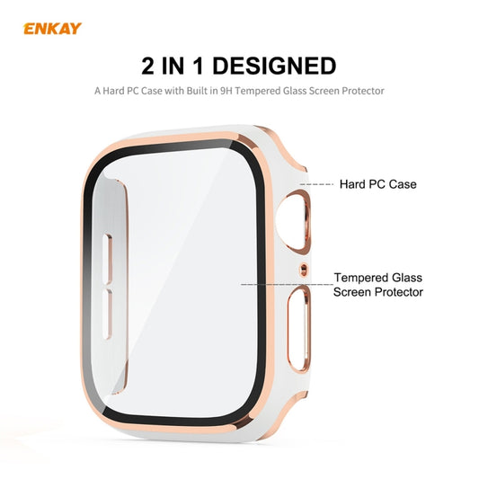 ENKAY Hat-Prince Full Coverage Electroplated PC Case + Tempered Glass Protector for Apple Watch Series 6 / 5 / 4 / SE 40mm, For Apple Watch Series 6 / 5 / 4 / SE 40mm