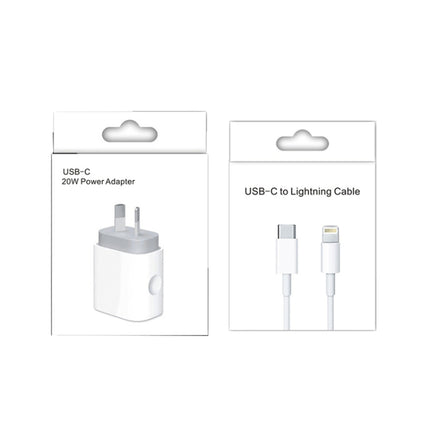 PD 20W PD 3.0 Travel Fast Charger Power Adapter with USB-C / Type-C to 8 Pin Fast Charge Data Cable, AU Plug