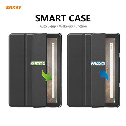 ENKAY PU Leather + Plastic Smart Case with Three-folding Holder for Amazon Fire HD 10 / 10 Plus (2021), For Amazon Fire HD 10 / 10 Plus (2021)