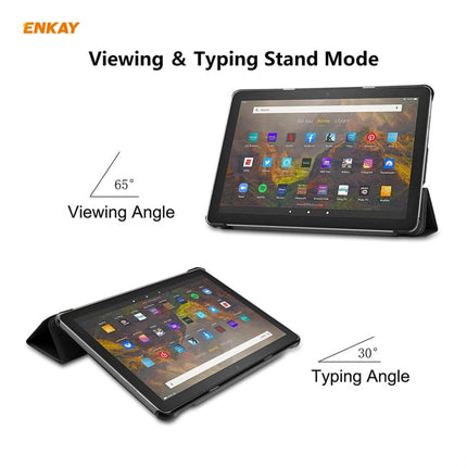 ENKAY PU Leather + Plastic Smart Case with Three-folding Holder for Amazon Fire HD 10 / 10 Plus (2021), For Amazon Fire HD 10 / 10 Plus (2021)