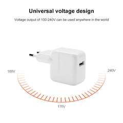 12W USB Charger + USB to 8 Pin Data Cable for iPad / iPhone / iPod Series, EU Plug
