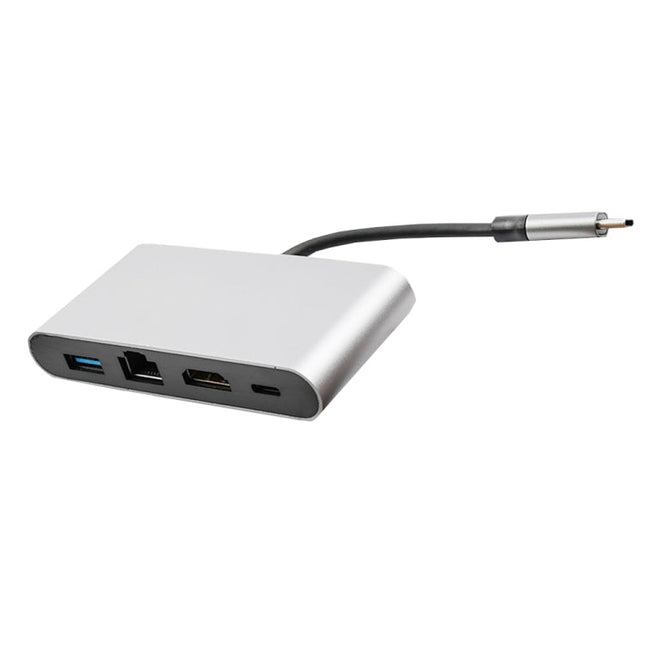 WS-07 Type-C 3.1 to RJ45 + HDMI + USB3.0 + PD 4-in-1 Converter Multifunctional Docking Station, WS-07