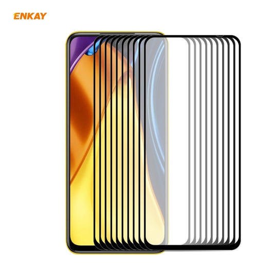 10 PCS ENKAY Hat-Prince Full Glue 0.26mm 9H 2.5D Tempered Glass Full Coverage Film, For Xiaomi Poco M3 Pro / Redmi Note 10 5G(10pcs)