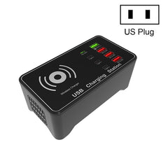 A7 High-power 100W 4 x PD 20W + QC3.0 USB Charger +15W Qi Wireless Charger Multi-port Smart Charger Station, EU Plug, US Plug, AU Plug, UK Plug