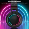 Colorful LED Bluetooth 5.0 Headphones Foldable Wireless HiFi Stereo Headset with Mic, Support TF Card / 3.5mm AUX