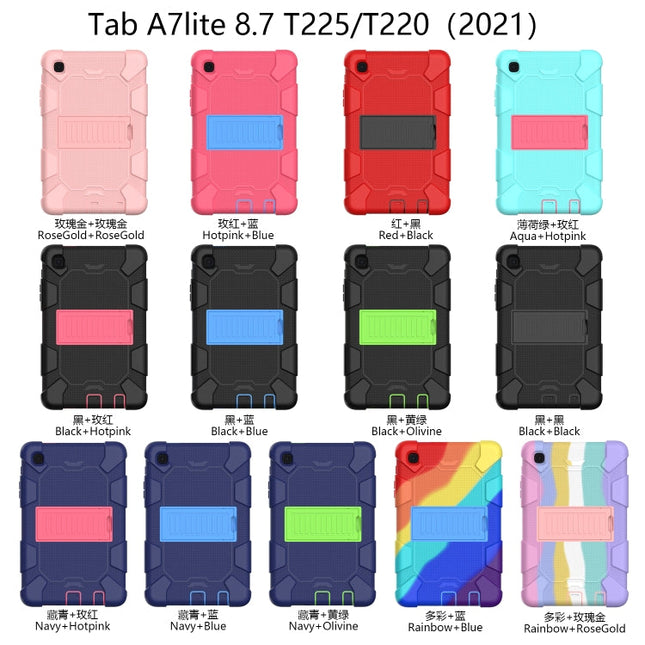 For Samsung Galaxy Tab A7 Lite T220 / T225 Two-Color Robot Shockproof Silicone + PC Protective Case with Holder, For Samsung Galaxy Tab A7 Lite T220