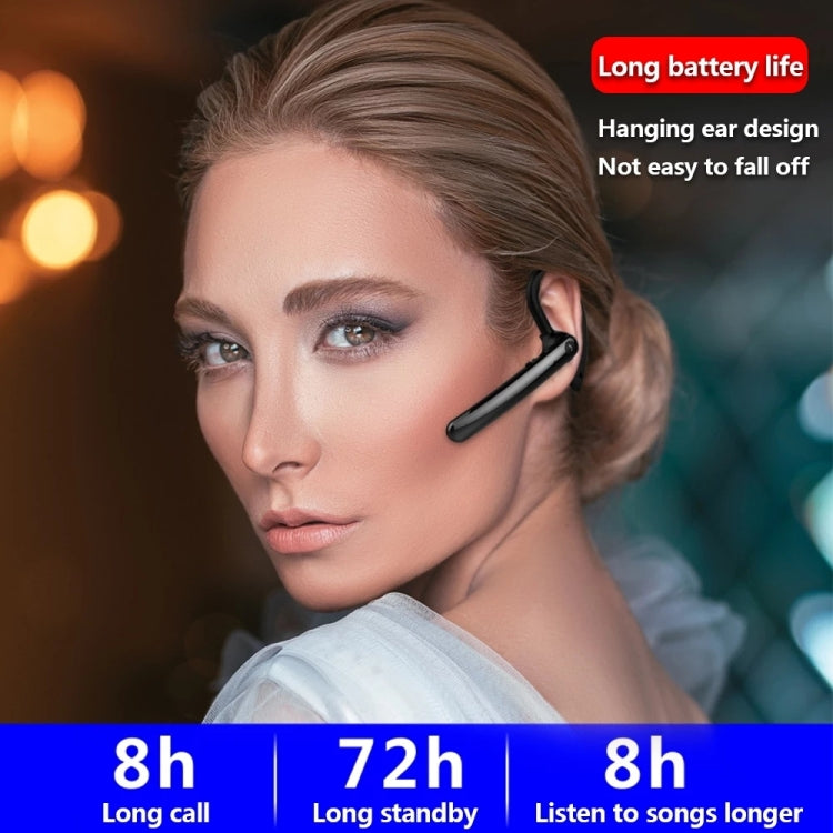 F990 Noice Cancelling 180 Degree Freely Rotating Hook Bluetooth 5.0 Earphones Wireless Handsfree Business Stereo Headphone with Mic