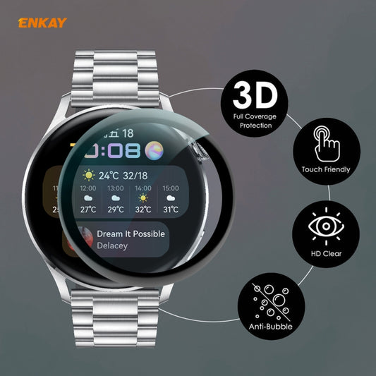 For Huawei WATCH 3 46mm ENKAY Hat-Prince 3D Full Coverage Soft PC Edge + PMMA HD Screen Protector Film, For Huawei WATCH 3 46mm (1 PC), For Huawei WATCH 3 46mm (2 PCS), For Huawei WATCH 3 46mm (5 PCS), For Huawei WATCH 3 46mm (10 PCS)