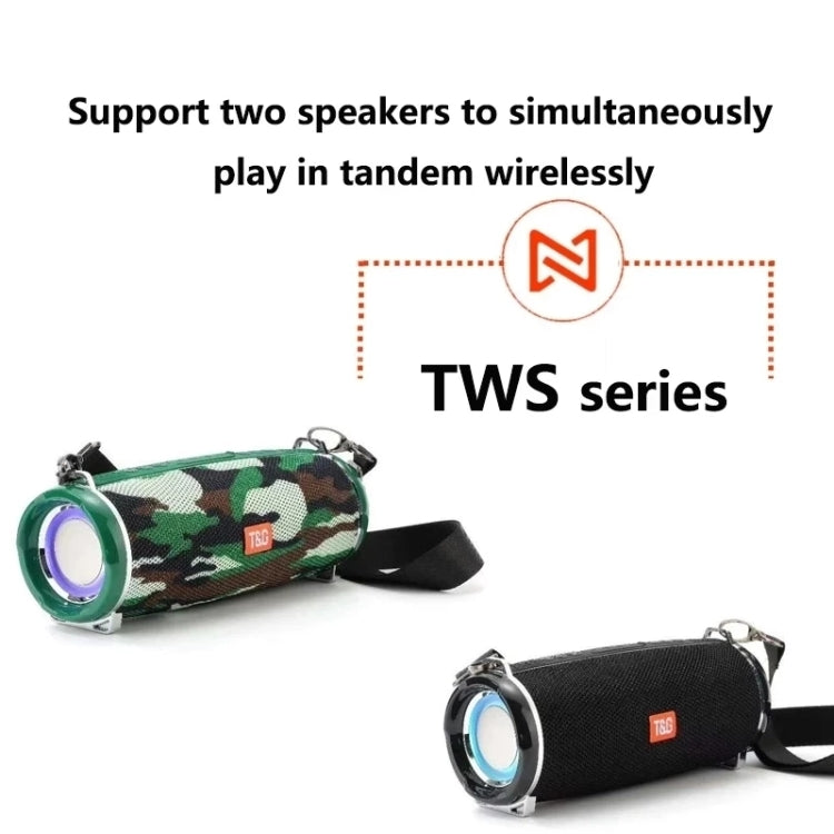 T&G TG192 LED Flashing Light Portable Wireless Bass 3D Stereo Bluetooth Speaker, Support FM / TF Card / USB