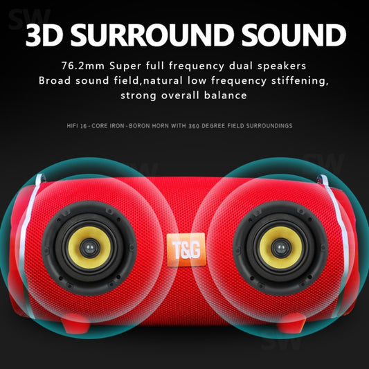 T&G TG187 Portable Waterproof Wireless Bass Surround Bluetooth Speaker with Shoulder Strap, Support FM / TF  Card