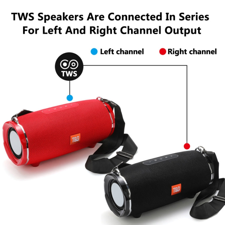 T&G TG187 Portable Waterproof Wireless Bass Surround Bluetooth Speaker with Shoulder Strap, Support FM / TF  Card