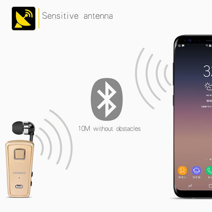 F980 CSR4.1 Retractable Cable Caller Vibration Reminder Anti-theft Bluetooth Headset