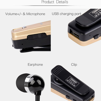 F980 CSR4.1 Retractable Cable Caller Vibration Reminder Anti-theft Bluetooth Headset