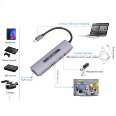 Z39A HDMI / F + Microphone HDMI / F + Audio + USB 4K Capture Card, Support Windows Android Linux and MacOS Etc, Z39A