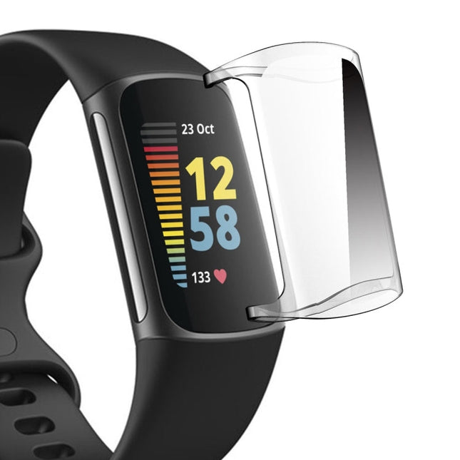 For Fitbit Charge 5 / Charge 6 ENKAY Hat-Prince Full Coverage Transparent Soft Case TPU HD Clear Cover