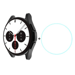 ENKAY For Samsung Galaxy Watch4 Classic 42mm ENKAY Hat-Prince Full Coverage Electroplate Soft Case TPU HD Clear Cover + Tempered Glass Protector, For Samsung Galaxy Watch4 Classic 42mm