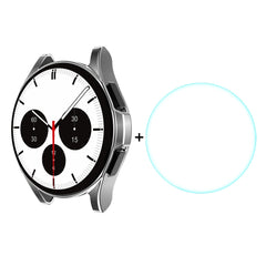 ENKAY For Samsung Galaxy Watch4 Classic 42mm ENKAY Hat-Prince Full Coverage Electroplate Soft Case TPU HD Clear Cover + Tempered Glass Protector, For Samsung Galaxy Watch4 Classic 42mm